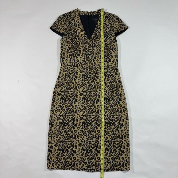 J Crew V Neck Sheath Dress Leopard Print AK630 - Picture 6 of 7